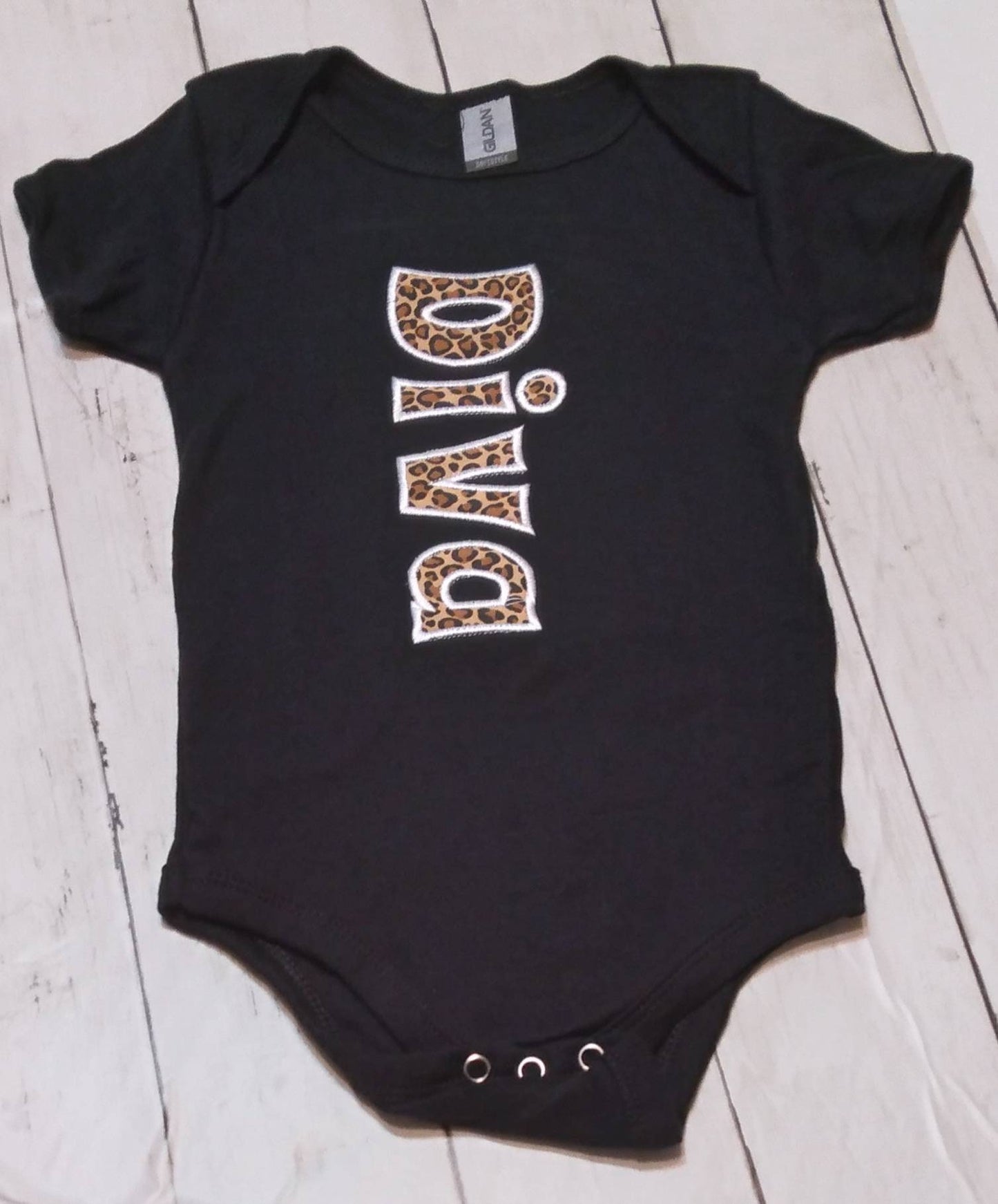 Leopard Diva Customized Embroidered Onesie