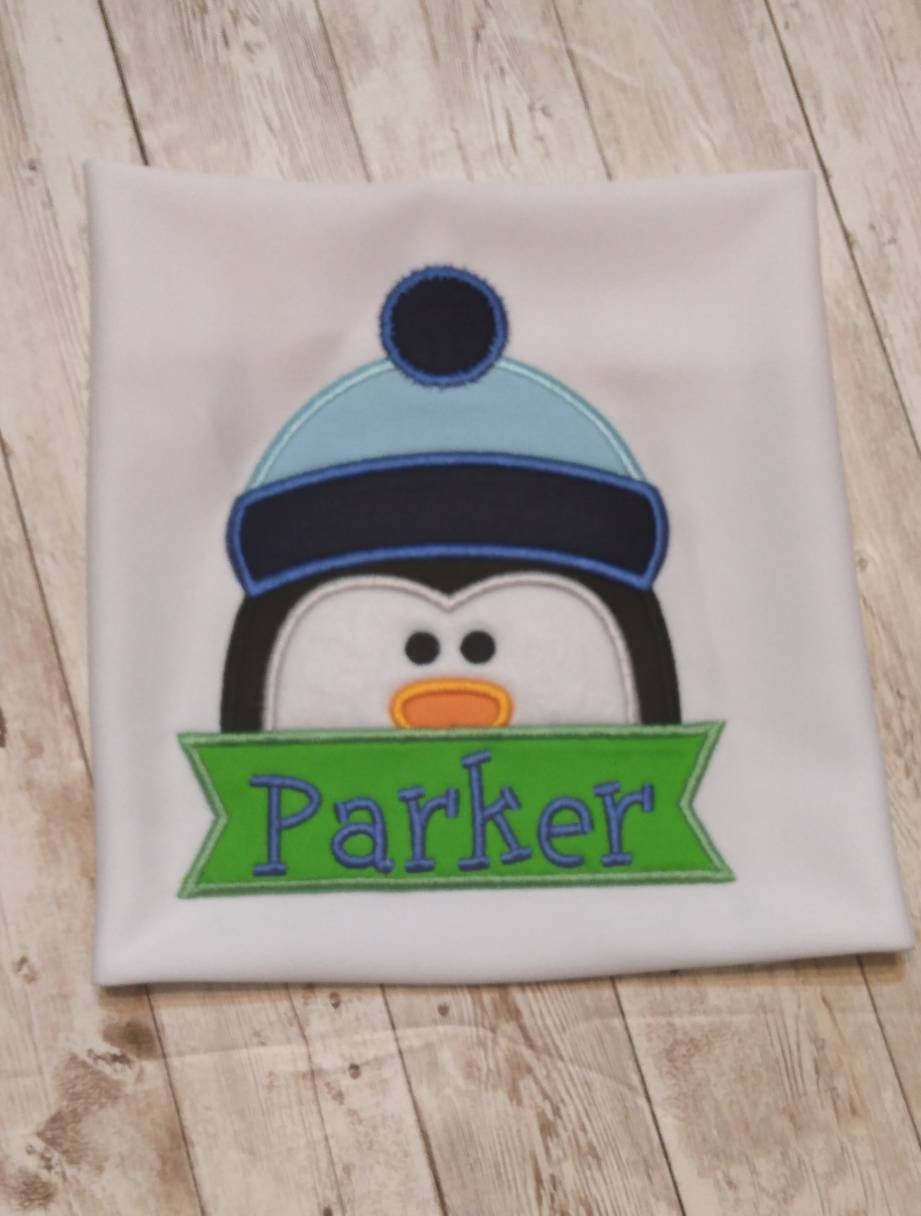 Penguin Embroidered Personalized Shirt