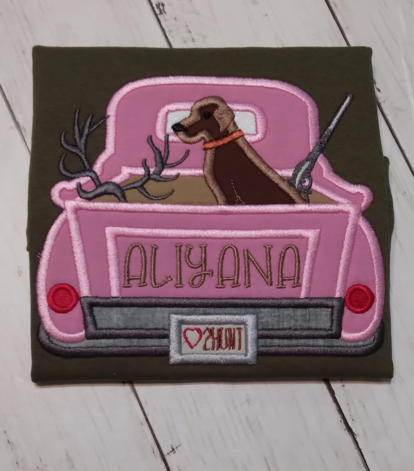 Hunting Dog Embroidered Fall Shirt