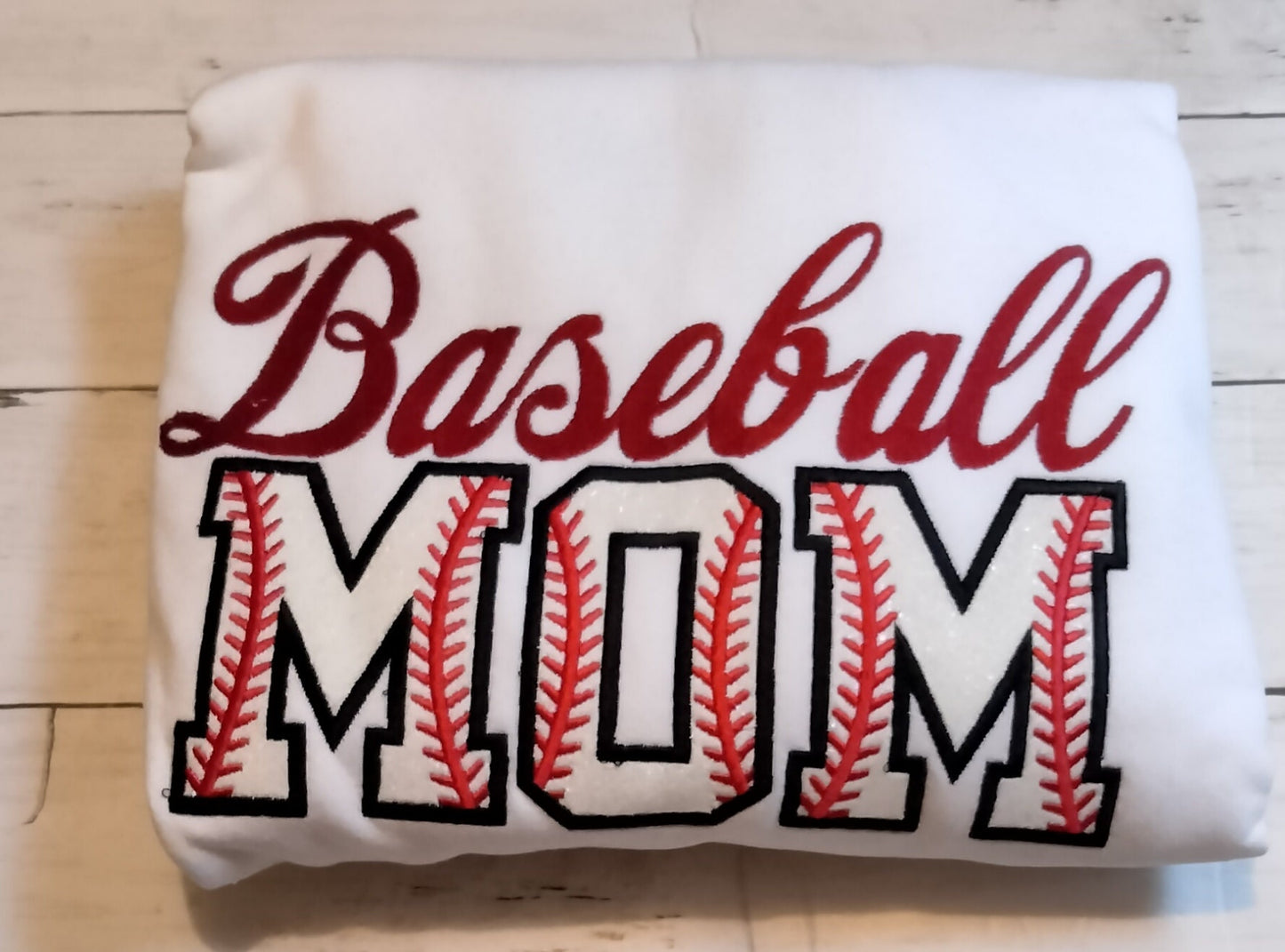 Baseball Mom Embroidered Crewneck