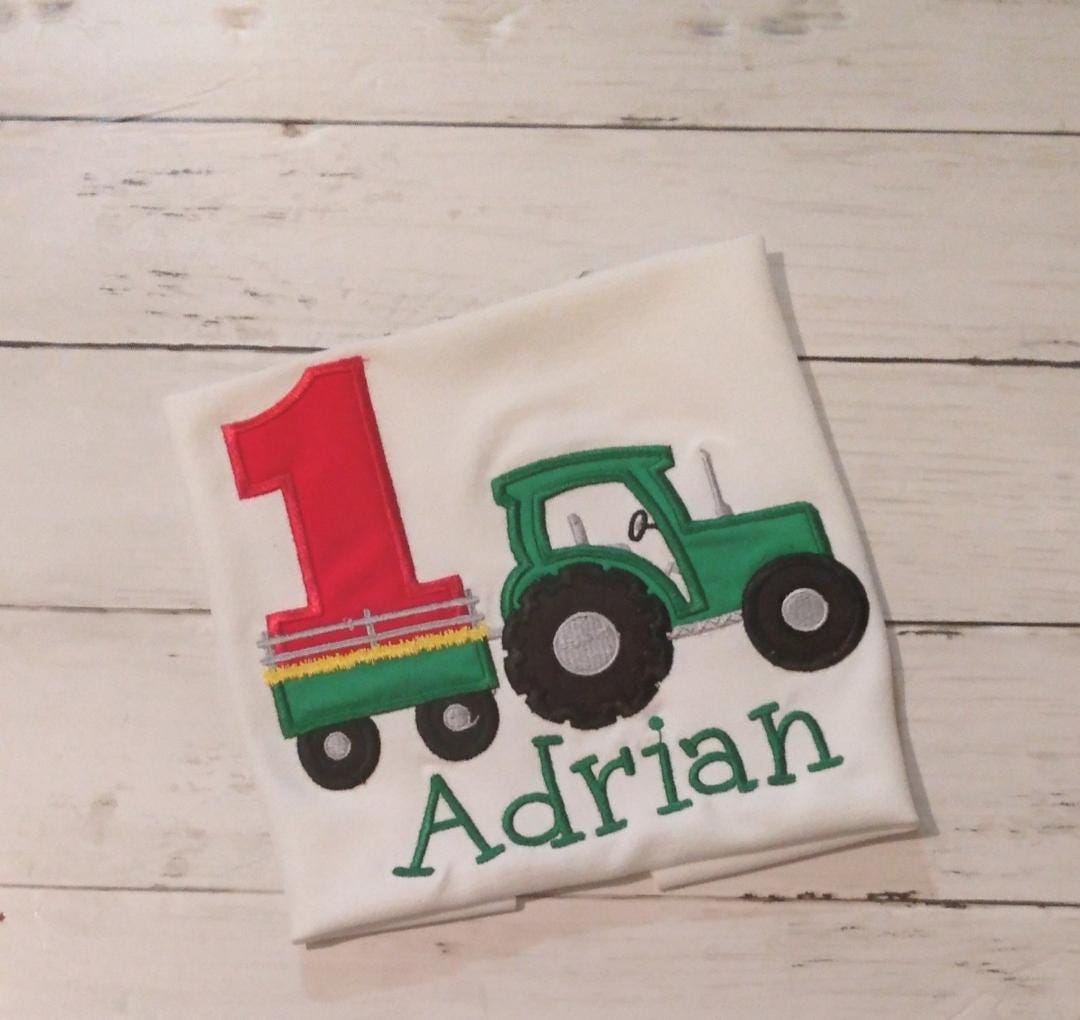 Embroidered Birthday Tractor Shirt