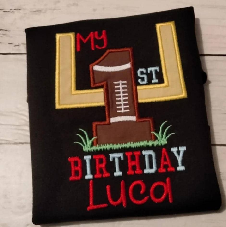 Embroidered Birthday Football Shirt