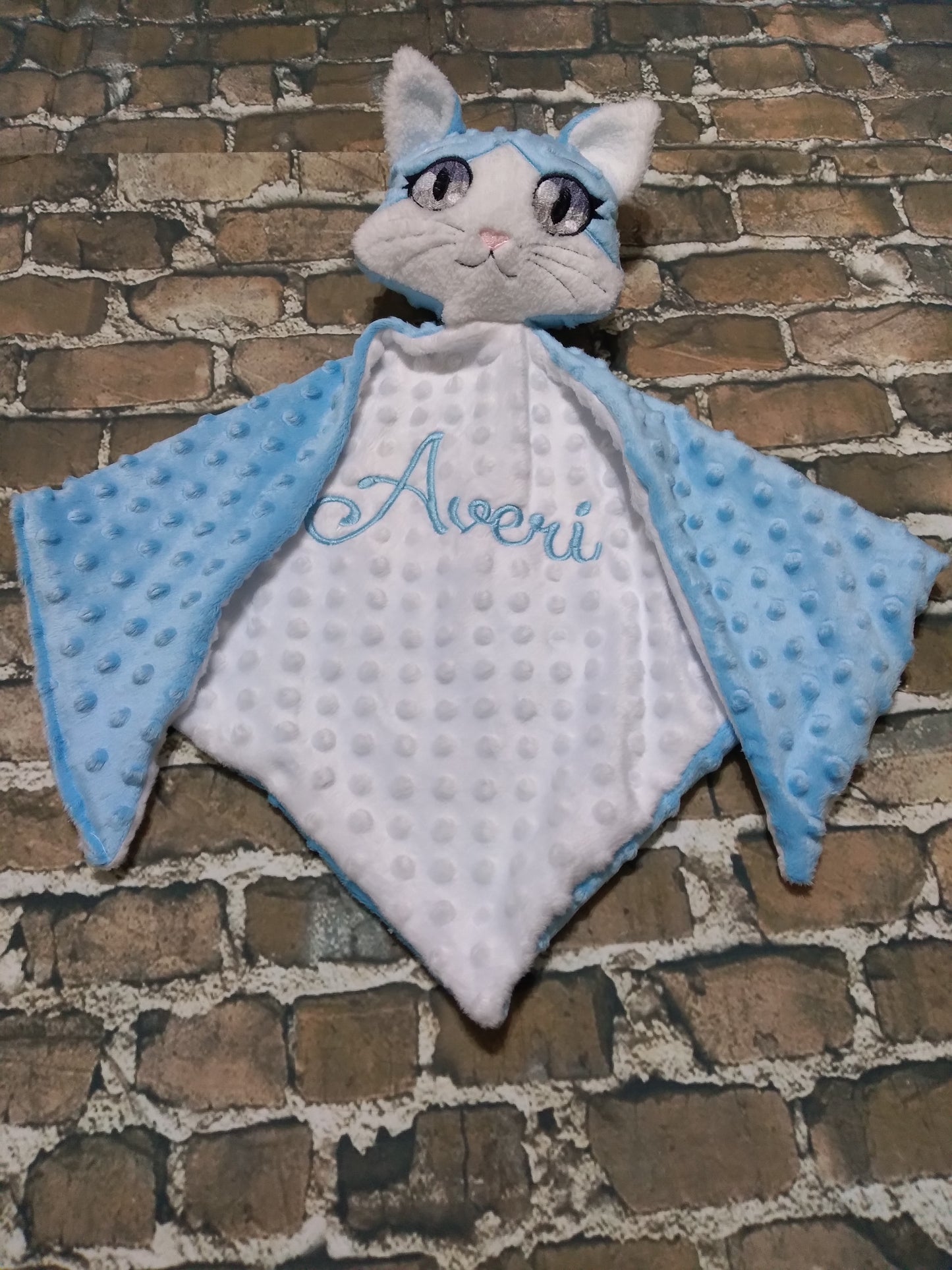 Personalized Embroidered Baby Lovey -Kitty