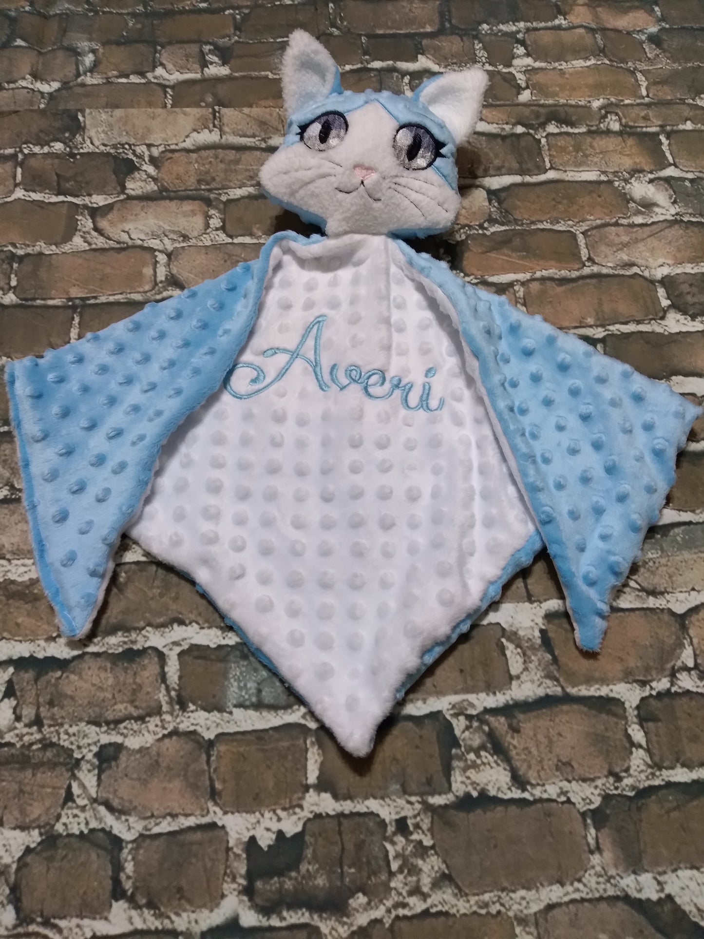 Personalized Embroidered Baby Lovey -Kitty