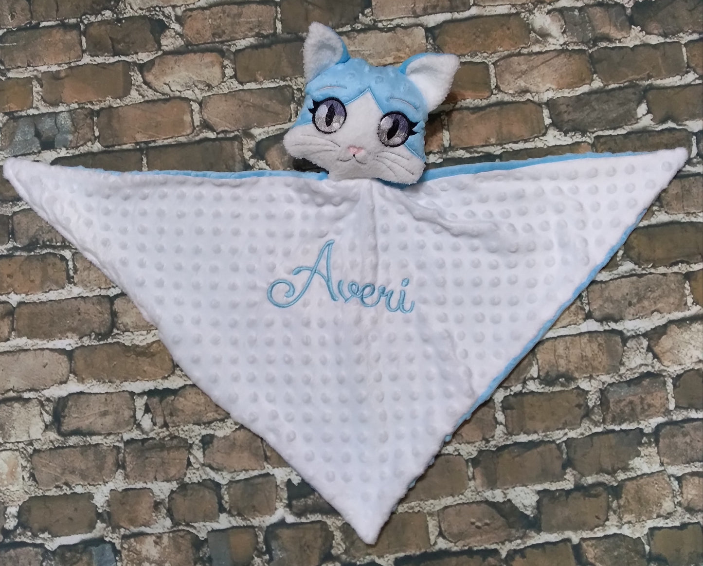 Personalized Embroidered Baby Lovey -Kitty