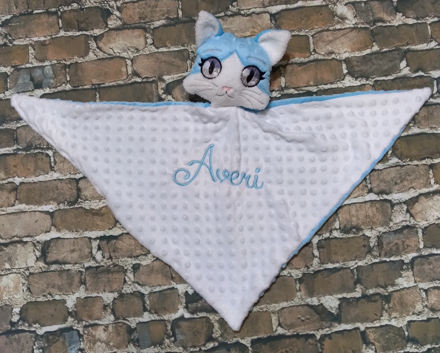 Personalized Embroidered Baby Lovey -Kitty
