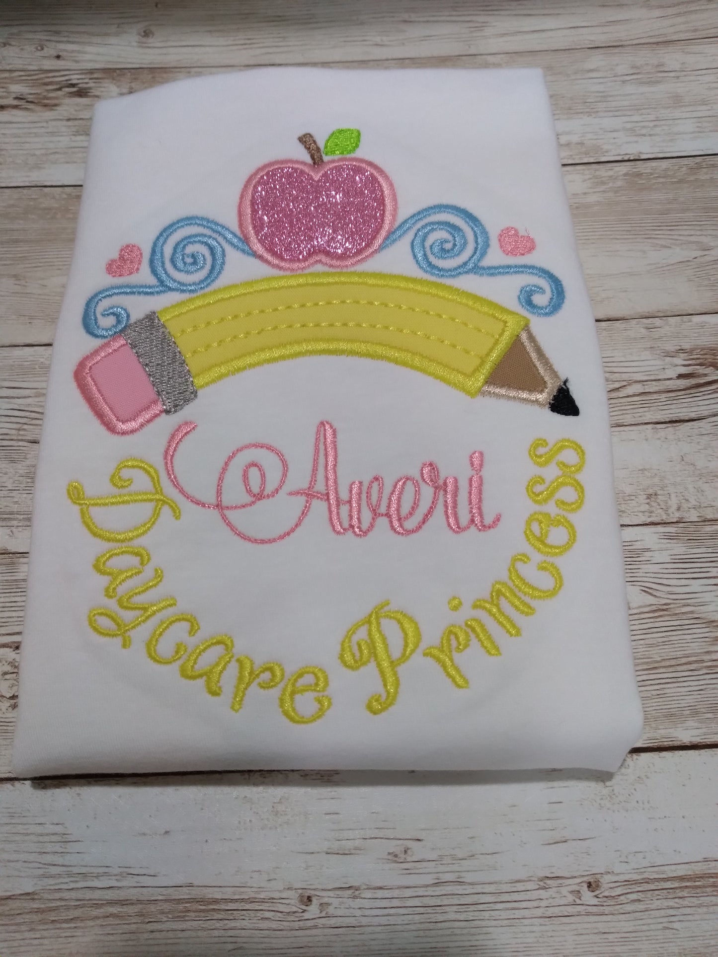 Daycare - 6th Grade Princess Embroidered Personalized Shirt