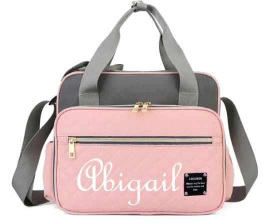 Embroidered Medium Diaper Bag