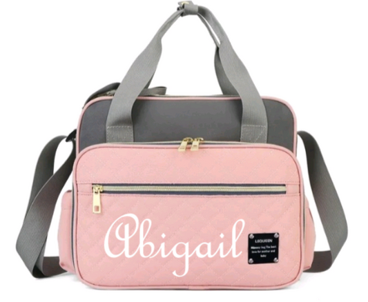 Embroidered Medium Diaper Bag