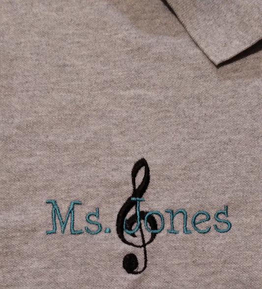 Embroidered Personalized Adult Women's Gray Polo Shirt