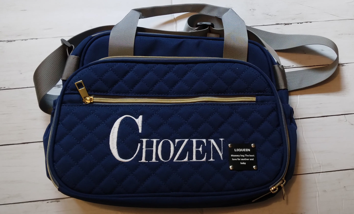 Embroidered Medium Diaper Bag