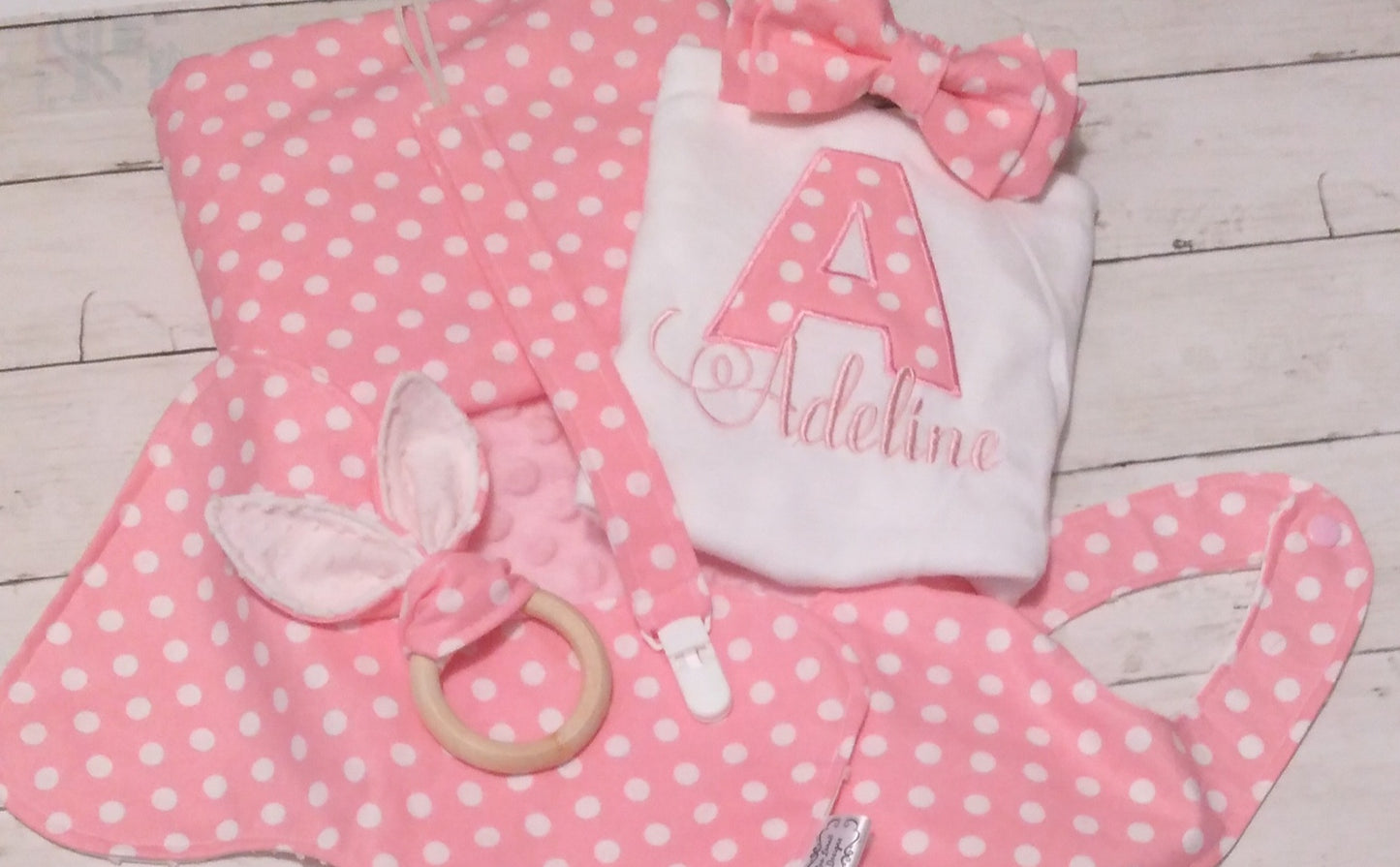 Embroidered Personalized Baby Blanket Gift Set 7-Piece Set