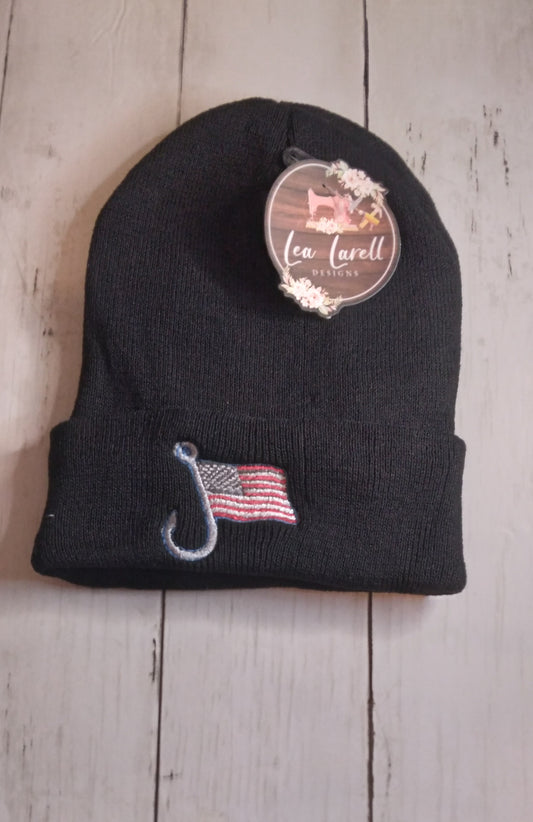 Embroidered Youth Fishing Hook Beanie