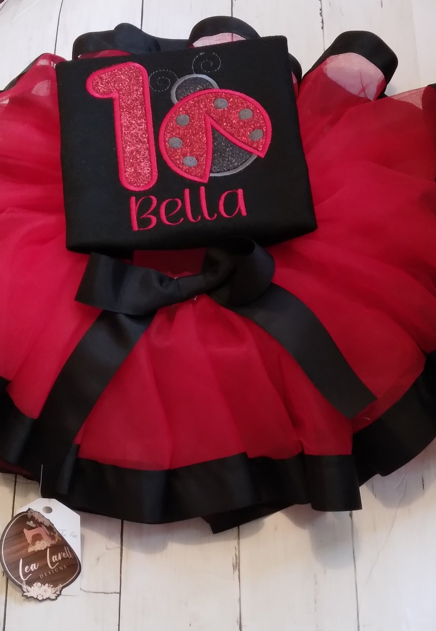 Embroidered Personalized Ladybug Birthday Tutu