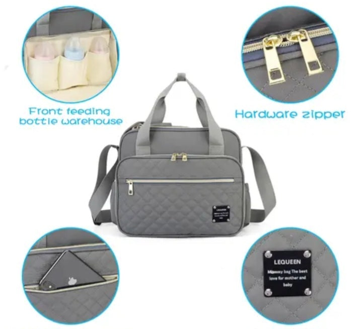 Embroidered Medium Diaper Bag