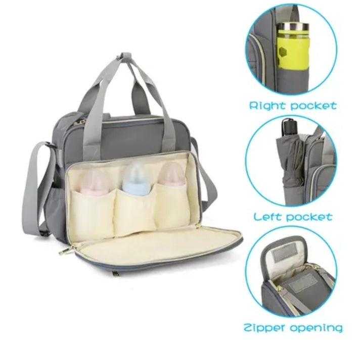 Embroidered Medium Diaper Bag