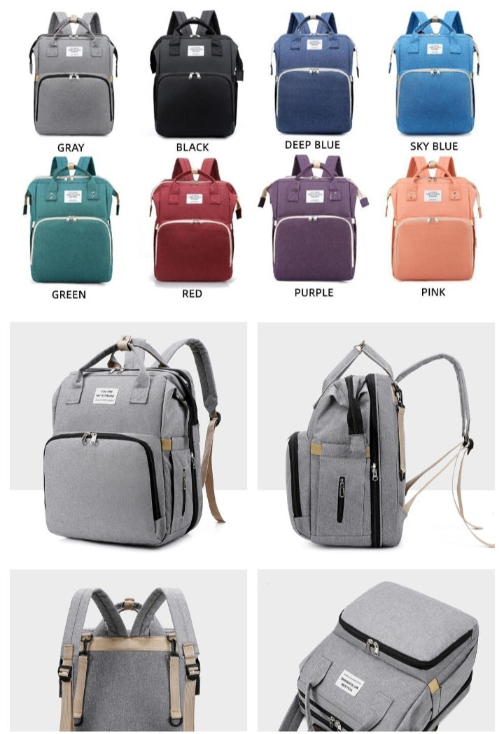 Embroidered Diaper Bag Backpack with Changing Station