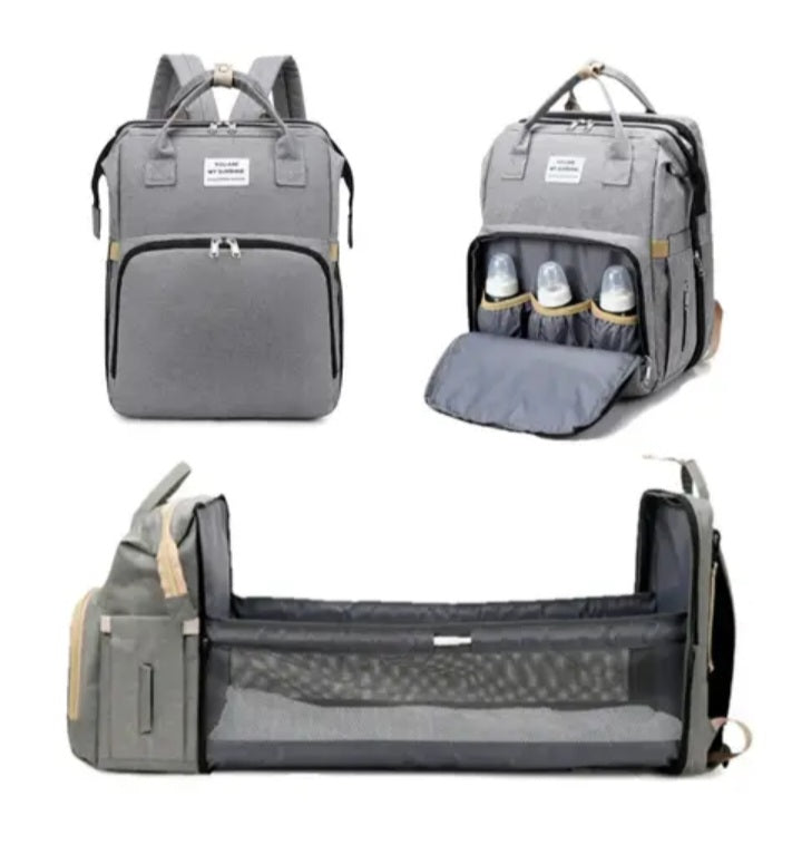 Embroidered Diaper Bag Backpack with Changing Station