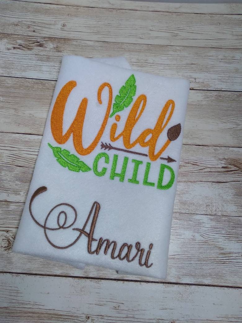 Wild Child Embroidered Kids Shirt