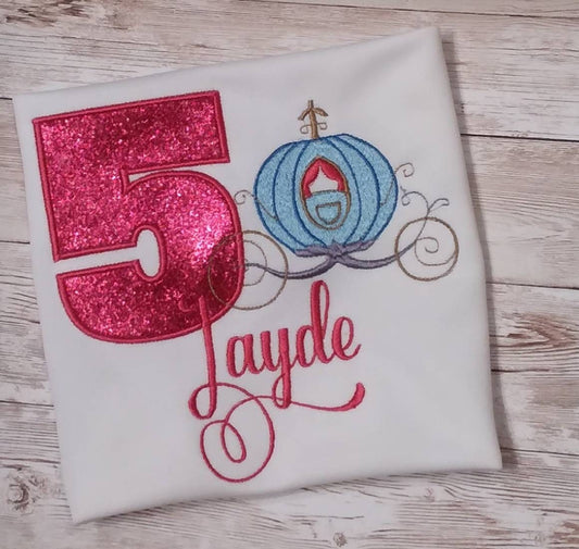 Girl Princess Carriage Birthday Shirt