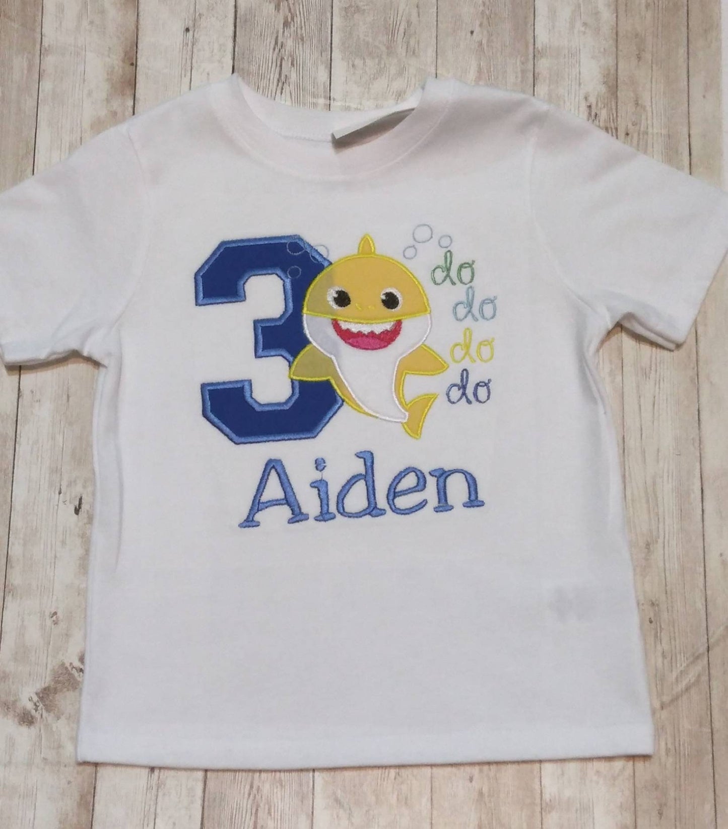 Embroidered Birthday Shark Shirt