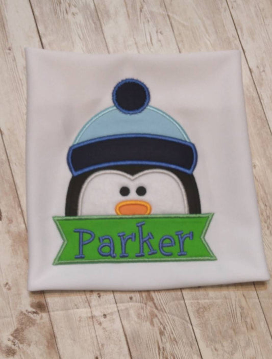 Penguin Embroidered Personalized Shirt