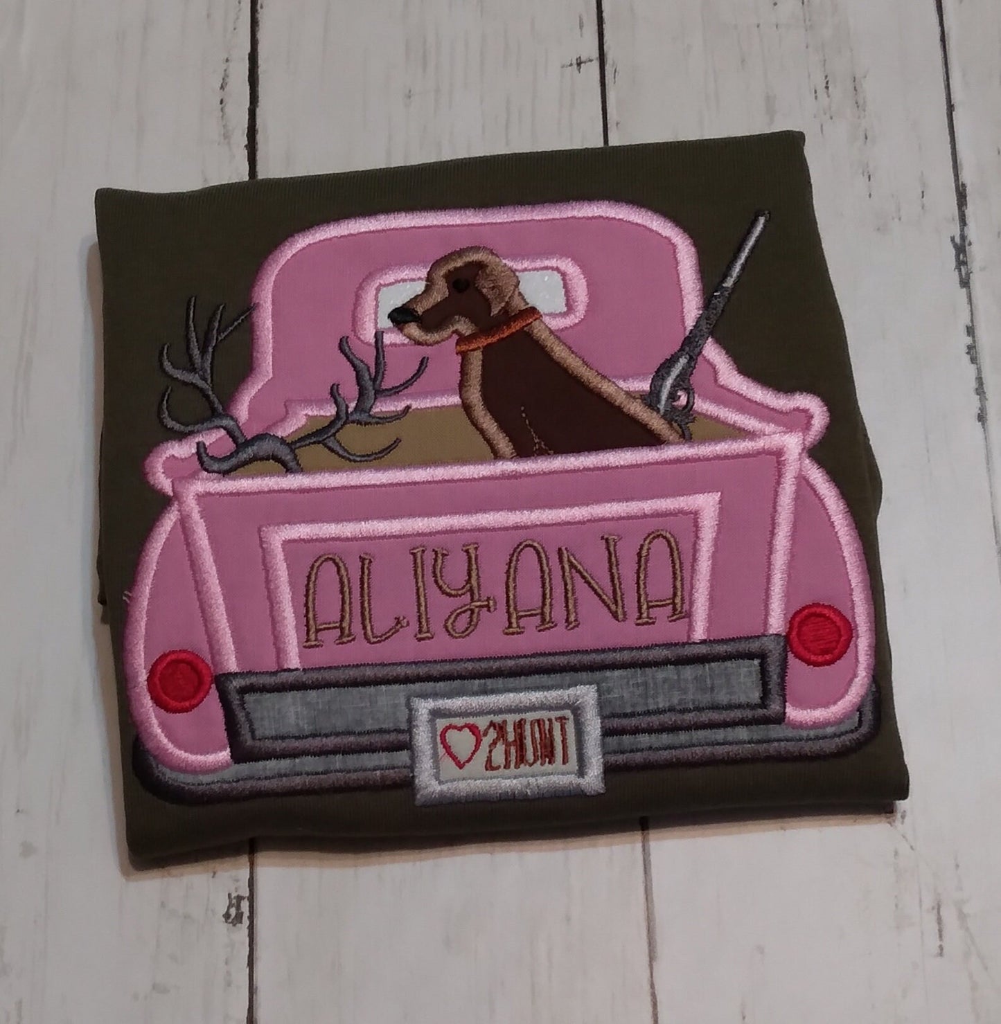 Hunting Dog Embroidered Fall Shirt