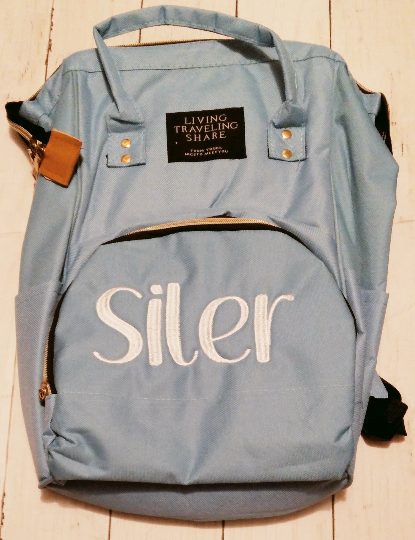 Embroidered Personalized Baby Diaper Bag Backpack