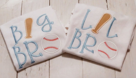 Big Bro Little Bro Matching Baseball Shirt Set