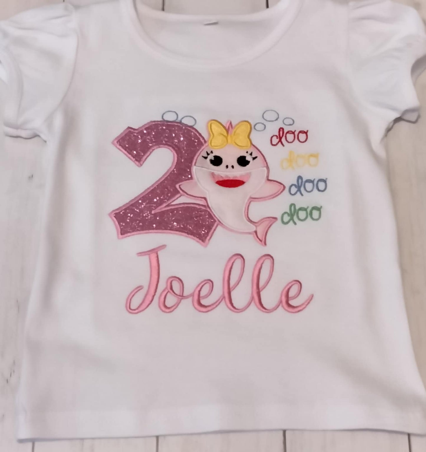 Embroidered Birthday Shark Shirt