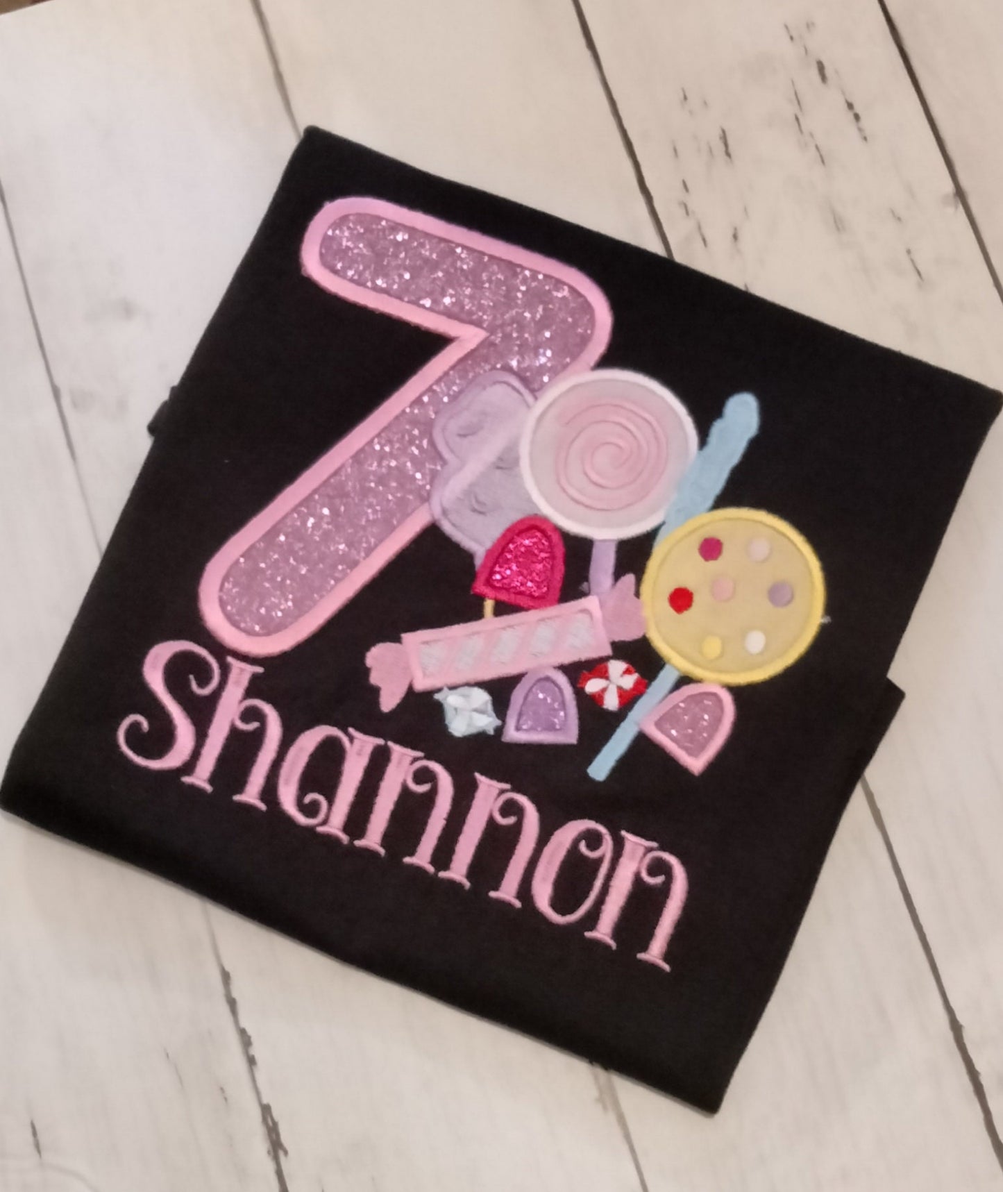 Candy Embroidered Birthday Shirt