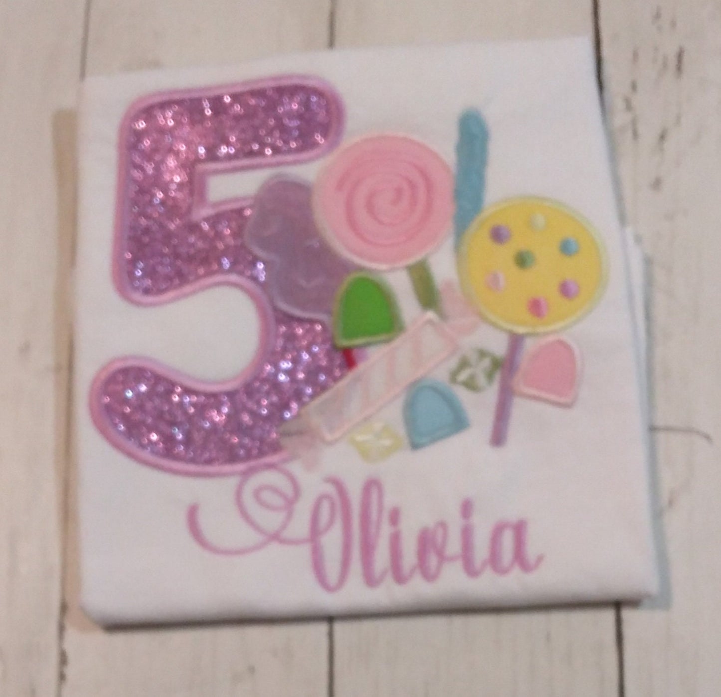 Candy Embroidered Birthday Shirt