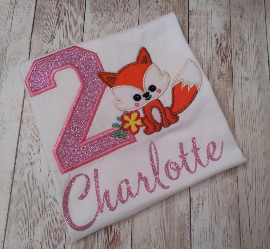 Embroidered Birthday Fox Shirt
