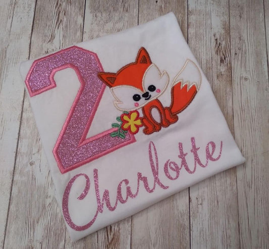 Embroidered Birthday Fox Shirt