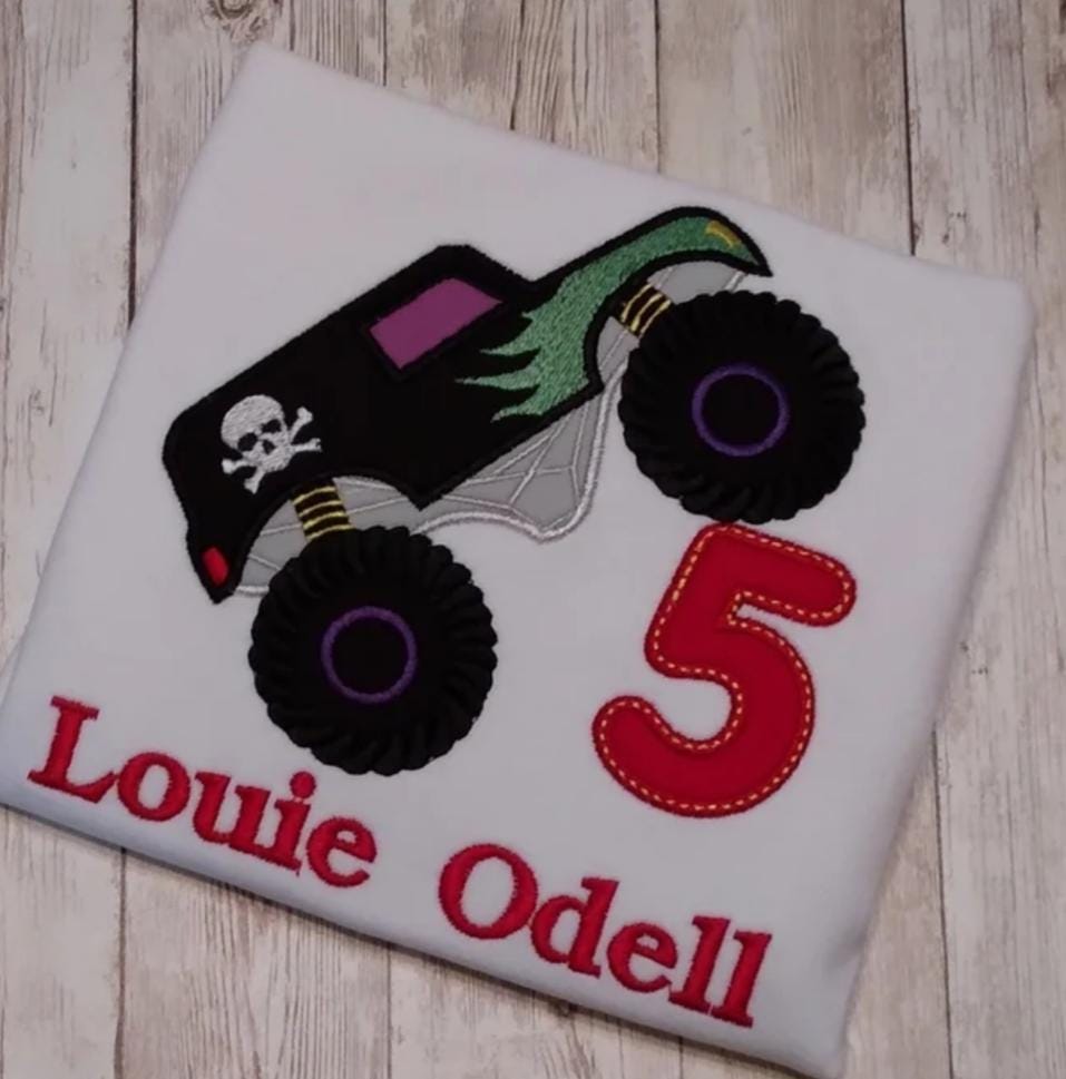 Embroidered Birthday Grave Digger Shirt