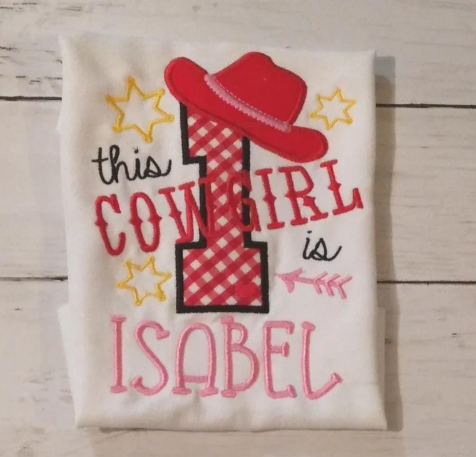Embroidered Cowgirl Birthday Shirt