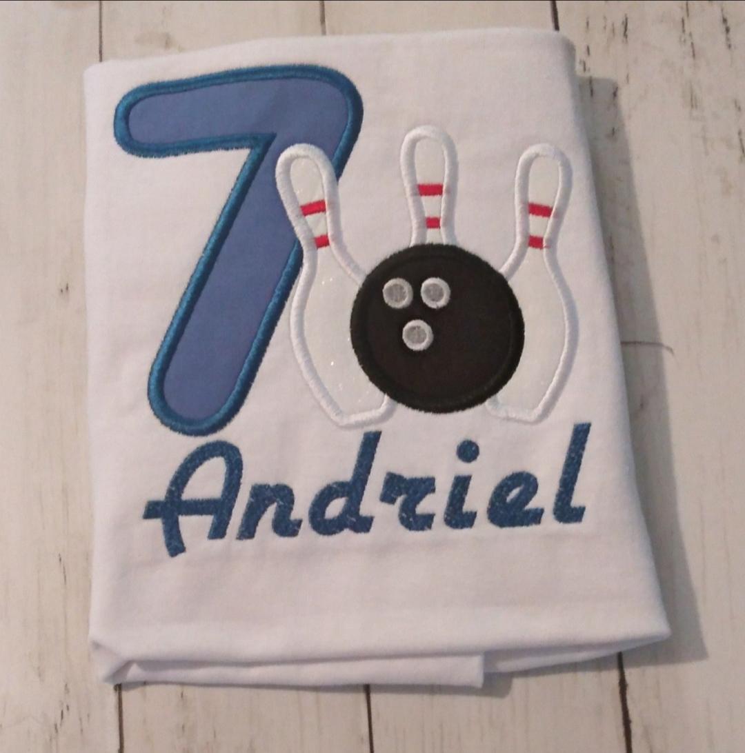 Embroidered Birthday Bowling Shirt